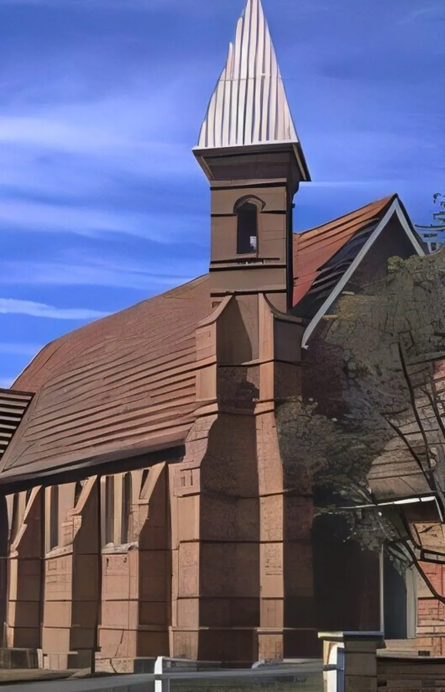A historic brick church in Branxton